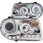 Chrysler 300C 2005-2010 Clear Projector Headlights with Halo and LED