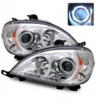 Mercedes Benz M Class 1998-2001 Projector Headlights Chrome CCFL Halo
