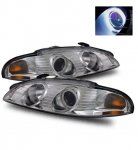 Mitsubishi Eclipse 1997-1999 Projector Headlights Chrome CCFL Halo