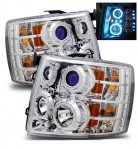 2010 Chevy Silverado 3500HD Clear Projector Headlights with CCFL Halo and LED