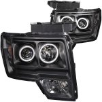 2013 Ford F150 Black Projector Headlights with CCFL Halo and LED