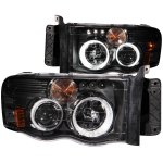 2003 Dodge Ram 3500 Projector Headlights Black CCFL Halo LED 2003 Dodge Ram 3500 Projector Headlights Black CCFL Halo LED