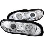 Chevy Camaro 1998-2002 Clear Projector Headlights with Halo and LED