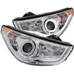 Hyundai Tucson 2010-2012 Projector Headlights Chrome CCFL Halo LED DRL