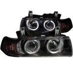 BMW 3 Series Sedan 1992-1998 Projector Headlights Black Halo