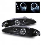 1995 Mitsubishi Eclipse Projector Headlights Black Halo LED