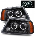 2003 Lincoln Navigator Projector Headlights Black CCFL Halo LED