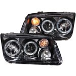 VW Jetta 1999-2005 Projector Headlights Black Halo with Fog Lights