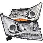 Chevy Cruze 2011-2012 Projector Headlights Chrome Halo LED Bar