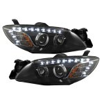 Mazda 3 Sedan 2004-2009 Projector Headlights Black LED DRL Signal Lights
