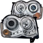 Jeep Grand Cherokee 2008-2010 Projector Headlights Chrome CCFL Halo LED