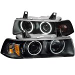BMW 3 Series Sedan 1992-1998 Projector Headlights Black CCFL Halo BMW 3 Series Sedan 1992-1998 Projector Headlights Black CCFL Halo