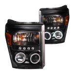 2016 Ford F350 Super Duty Projector Headlights Black CCFL Halo LED
