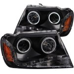 2000 Jeep Grand Cherokee Projector Headlights Black LED DRL CCFL Halo