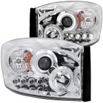 2007 Dodge Ram 3500 Projector Headlights Chrome Halo LED
