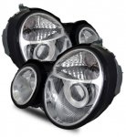 Mercedes Benz E Class 1996-1999 Projector Headlights Chrome