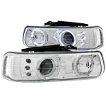 2002 Chevy Suburban Chrome Projector Headlights Halo LED 2002 Chevy Suburban Chrome Projector Headlights Halo LED