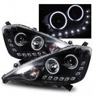 Honda Fit 2009-2010 Projector Headlights Black CCFL Halo LED DRL