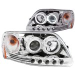 1997 Ford F150 Clear Projector Headlights with CCFL Halo and LED