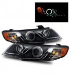2010 Kia Forte Projector Headlights Black CCFL Halo LED DRL