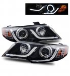 2010 Kia Forte Projector Headlights Black CCFL Halo LED DRL Strip