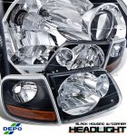 2000 Ford Expedition Depo Black Euro Headlights