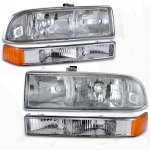 Chevy S10 1998-2004 Clear Euro Headlights and Bumper Lights Set