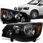 2010 Chrysler Town and Country Black Crystal Headlights