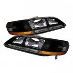 Honda Accord 1998-2002 Black Euro Headlights