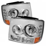 Chevy Silverado 1999-2002 Clear Headlights and Bumper Lights Conversion with LED