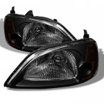 2002 Honda Civic Black Euro Headlights