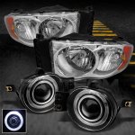2002 Dodge Ram Clear Euro Headlights and Halo Projector Fog Lights 2002 Dodge Ram Clear Euro Headlights and Halo Projector Fog Lights