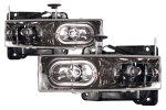 1990 GMC Sierra Black Crystal Euro Headlights with Halo