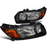Honda Civic Coupe 2006-2011 Black Headlights