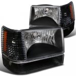 Jeep Grand Cherokee 1993-1996 Black Headlights Set