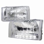 Ford Excursion 2000-2004 Chrome Euro Headlights LED