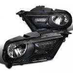 2011 Ford Mustang Black Smoked Clear Headlights
