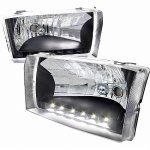 Ford Excursion 2000-2004 Black Euro Headlights LED