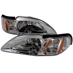 Ford Mustang 1994-1998 Clear Euro Headlights