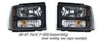 2005 Ford F250 Super Duty Black Replacement Headlights