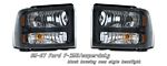 Ford F250 Super Duty 2005-2007 Black Replacement Headlights