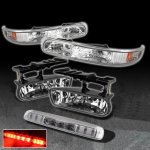 2000 Chevy Silverado Clear LED Third Brake Light and Bumper Lights with Fog Lights