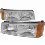 Chevy Avalanche 2003-2005 Clear Crystal Bumper Lights