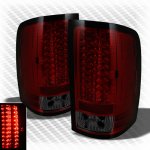 2009 GMC Sierra Red and Smoked LED Tail Lights