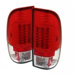 2007 Ford F550 Super Duty Red and Clear LED Tail Lights