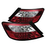 2011 Honda Civic Coupe Red and Clear LED Tail Lights