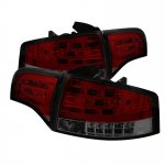 2008 Audi A4 Sedan Red and Smoked LED Tail Lights
