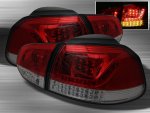 2012 VW GTI Red and Smoked LED Tail Lights