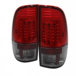 2013 Ford F350 Super Duty Red and Smoked LED Tail Lights