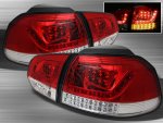 VW GTI 2010-2012 Red and Clear LED Tail Lights